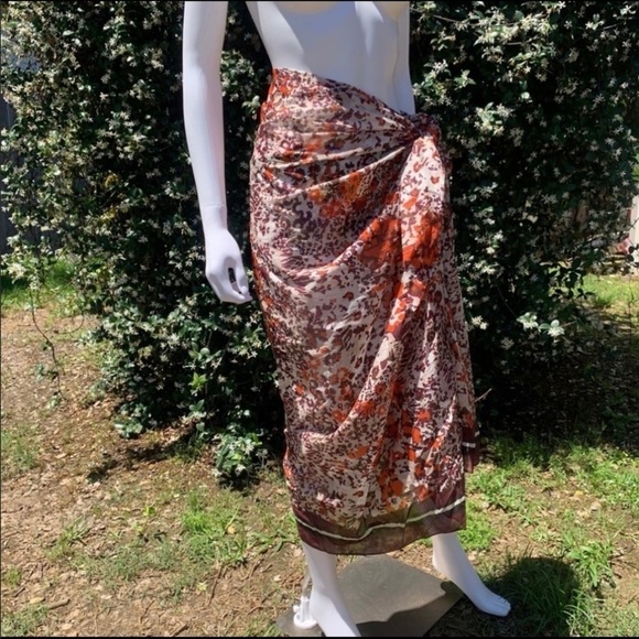 💋NWT “ON the island” Italian Designer Made Unique Side Tie Sarong Cover-Up - Picture 9 of 15